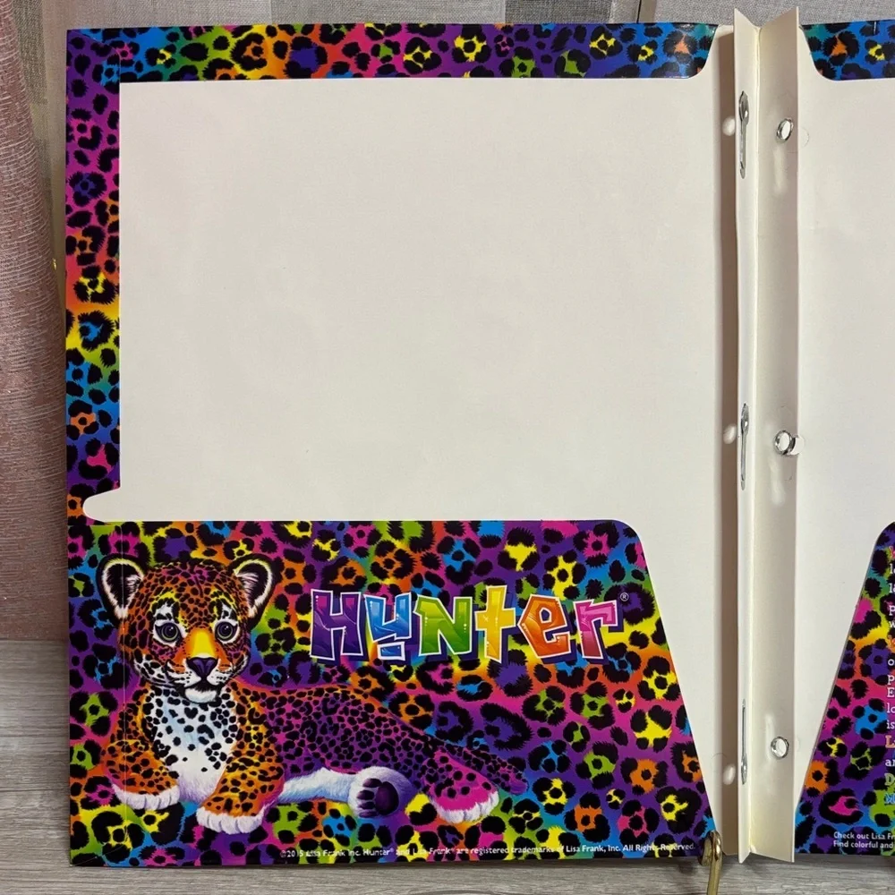 Lisa Frank Colorful Leopard Print Folder